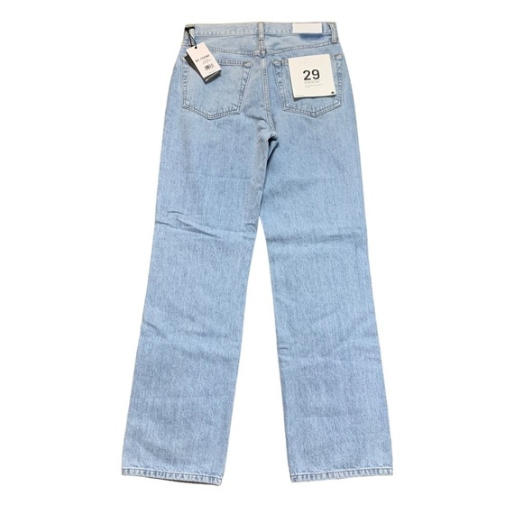 RE/DONE 90s High Rise Loose Bleach Destroyed Jeans Straight Leg Button Fly - Picture 11 of 14
